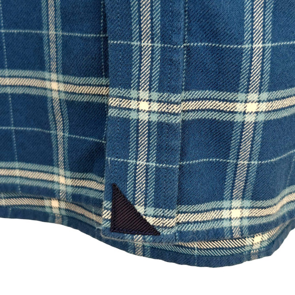 UNTUCKIT Plaid Flannel Button Up Shirt Men's Size XXL Blue Cotton Long Sleeves - Picture 6 of 10